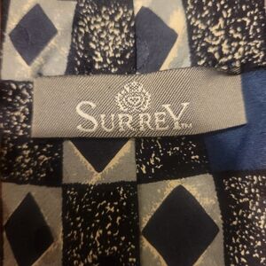 Surrey Blue and Gray Patterned Silk Tie